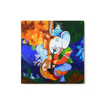 Mystical Melodies: 'Divine Sitar Serenade' Metallic Print Wall Art - Embrace the Harmonious Presence of Lord Ganesha