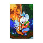 Mystical Melodies: 'Divine Sitar Serenade' Metallic Print Wall Art - Embrace the Harmonious Presence of Lord Ganesha